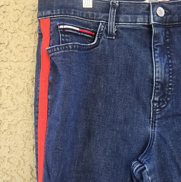 Tommy Hilfiger Red Stripe Signature Jeans - Picture 2 of 10